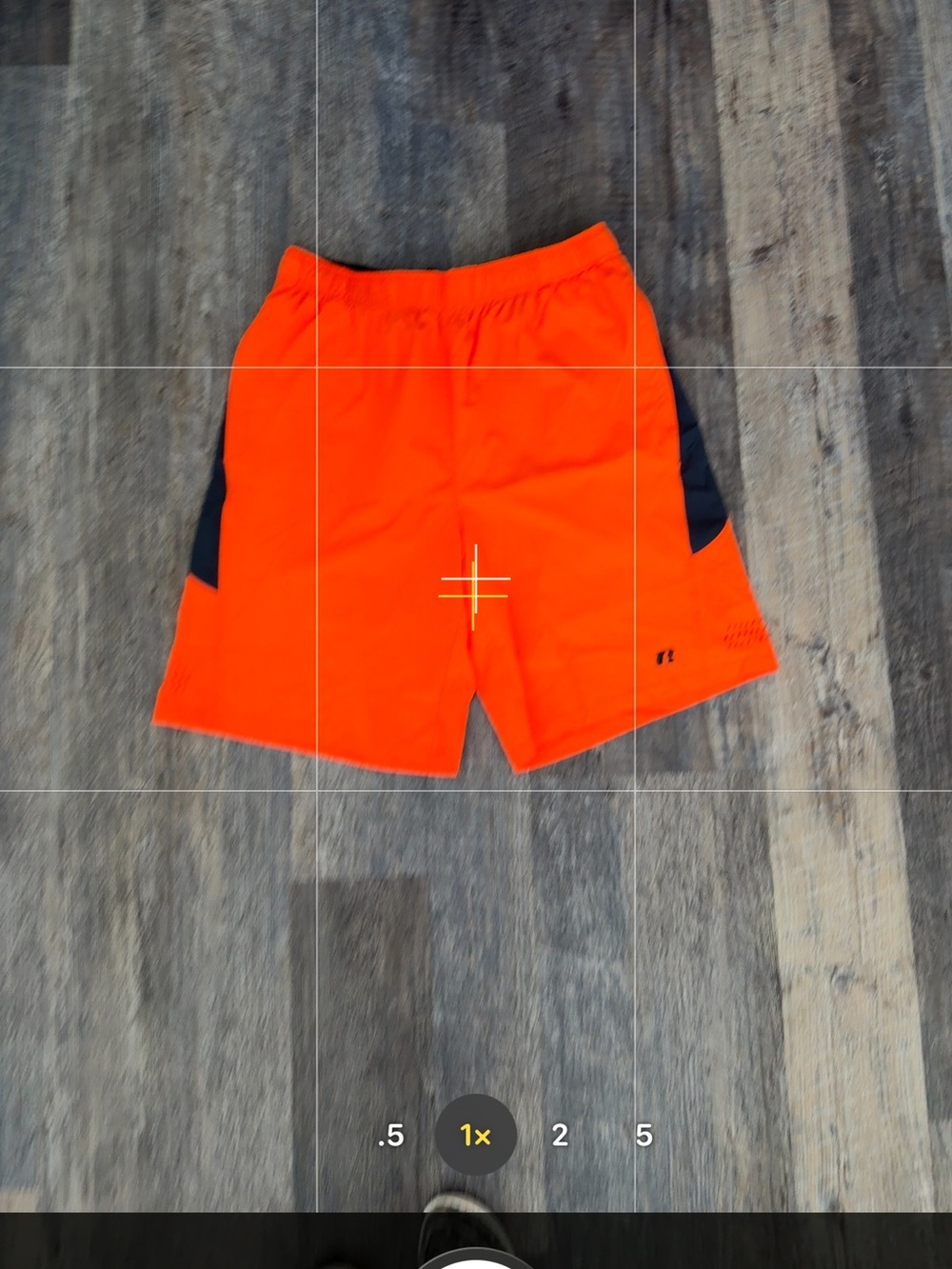 Russell Athletic Bright Orange Shorts with Black Panels